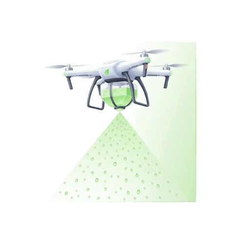 Aufsprühen des Wirkstoffs